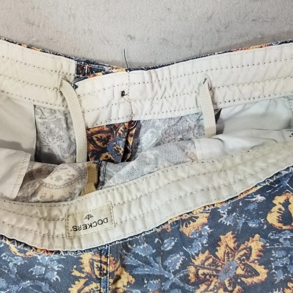 Dockers shorts men's large‎ blue floral outdoor beach Comfort waist